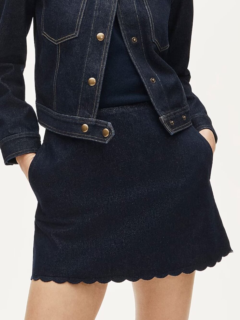 J.Crew Fairfax Scalloped Mini Skirt in Denim – Rinse Wash – Size 4 NWT - Picture 3 of 5